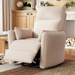 360 Swivel Recliner Nursery Glider Chair with Pillows
