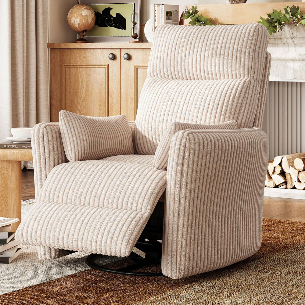 360 Swivel Recliner Nursery Glider Chair with Pillows