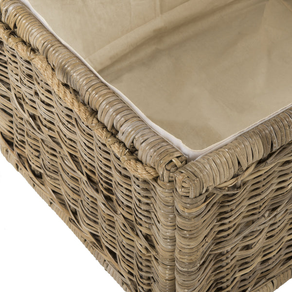Wicker Storage Trunk with Lid – Collapsible Rattan Chest
