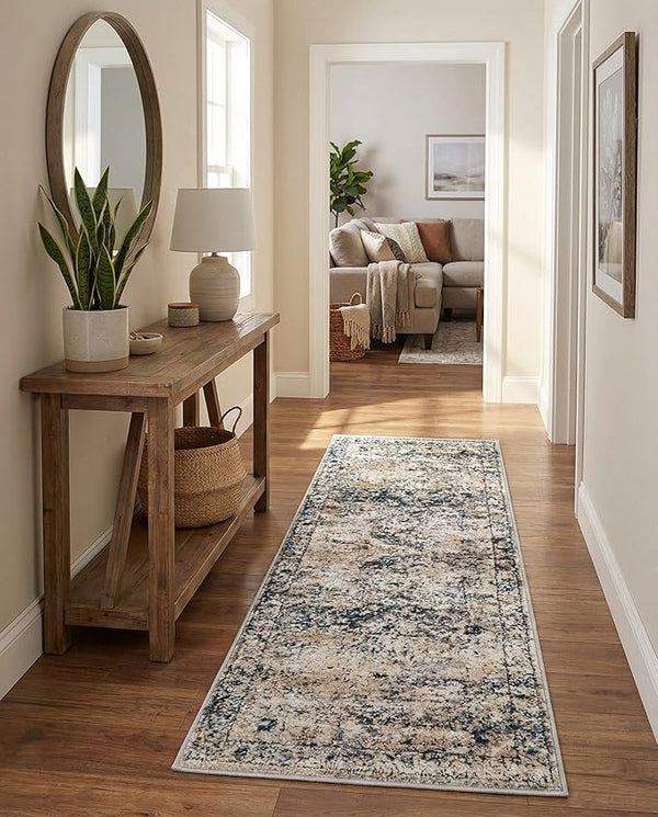 Oregon Distressed Medallion Runner Rug – 2'2" x 8'