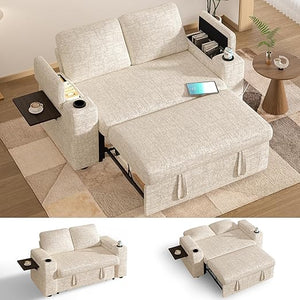 65" Convertible Loveseat Sleeper Sofa with Pull-Out Bed