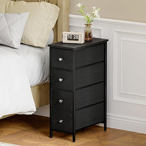 Narrow Dresser with 4 Fabric Drawers