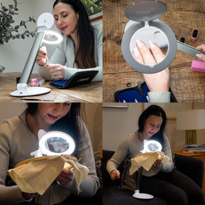 Portable Rechargeable Magnifying Lamp with LED Light