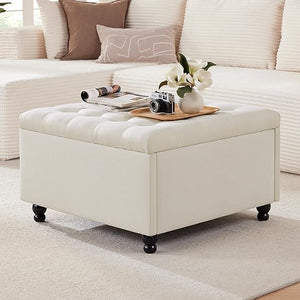 Square Storage Ottoman Coffee Table