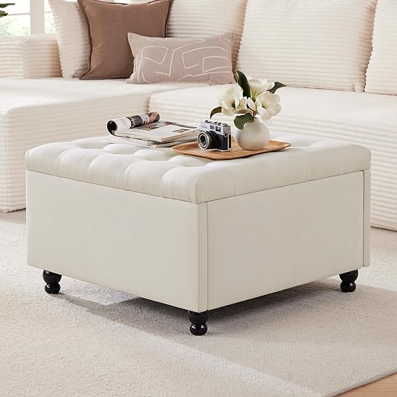 Square Storage Ottoman Coffee Table
