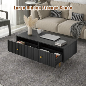 Modern Coffee Table with Storage & 2 Drawers