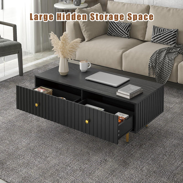 Modern Coffee Table with Storage & 2 Drawers