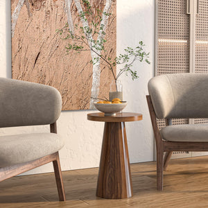 Round Fluted Pedestal Side Table