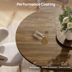 Fluted Round Extendable Dining Table 43–59 Inch