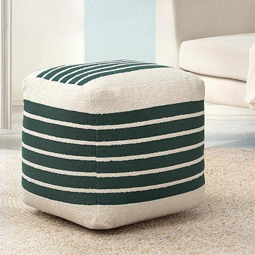 Square Cotton Pouf Ottoman Footrest