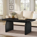 Farmhouse Coffee Table – 47" Rectangular Wood Living Room Table with Rounded Corners