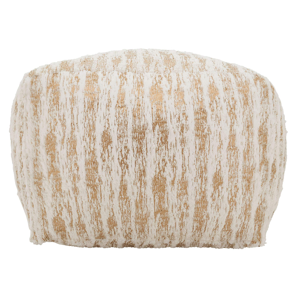 Foil Print Faux Fur Pouf – Square Ottoman 20" x 20" x 14"