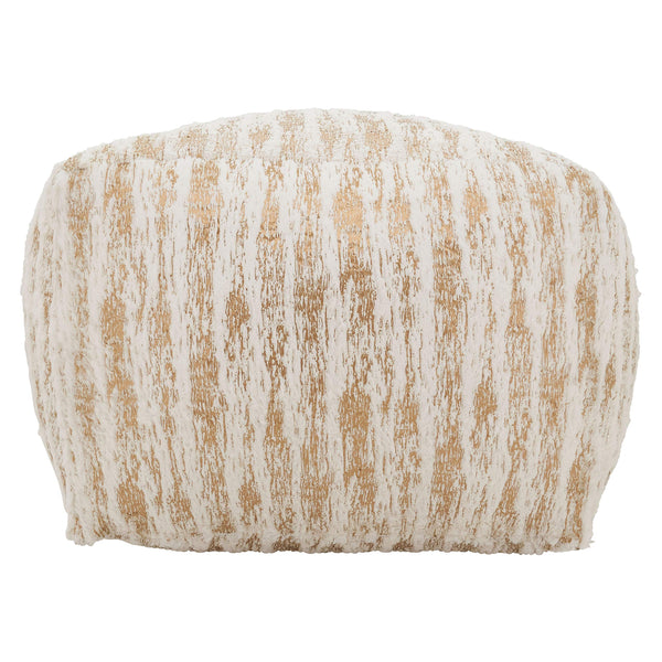 Foil Print Faux Fur Pouf – Square Ottoman 20" x 20" x 14"