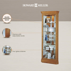 Hammond Curio Cabinet II – Golden Wood Display Cabinet