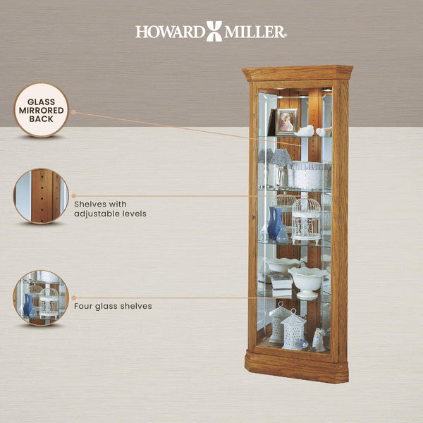 Hammond Curio Cabinet II – Golden Wood Display Cabinet