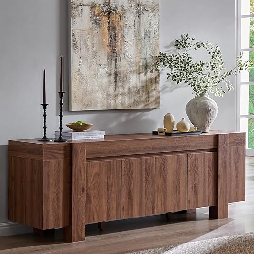 70" Farmhouse TV Stand with Storage Cabinet