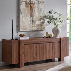 70" Farmhouse TV Stand with Storage Cabinet