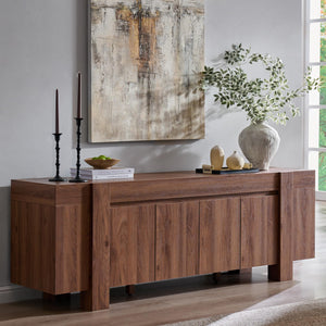 70" Farmhouse TV Stand with Storage Cabinet