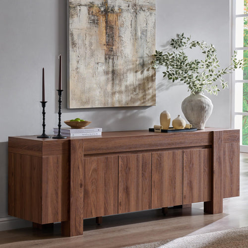 70" Farmhouse TV Stand with Storage Cabinet