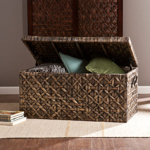 Water Hyacinth Storage Trunk – Blackwashed