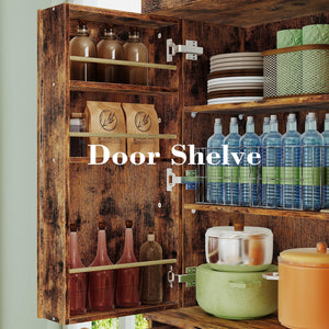 Kitchen Pantry Cabinet 72" Freestanding with Drawer & Sliding Racks