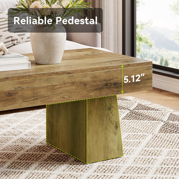 Farmhouse Rectangular Coffee Table – 47 Inch MDF Living Room Center Table