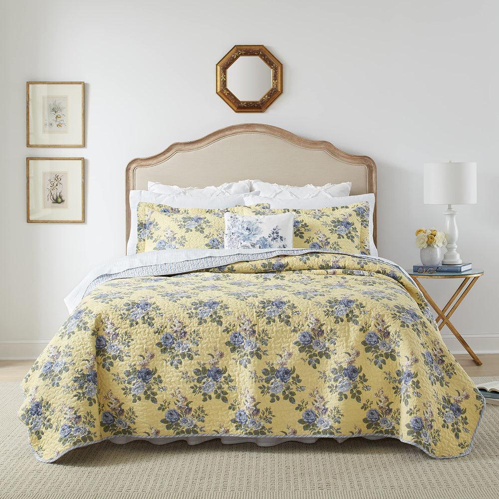 King Quilt Set with Shams – Reversible 100% Cotton Bedding