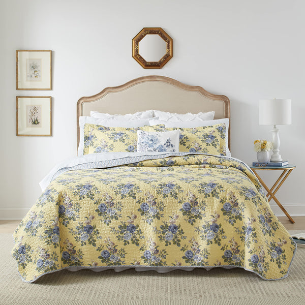 King Quilt Set with Shams – Reversible 100% Cotton Bedding