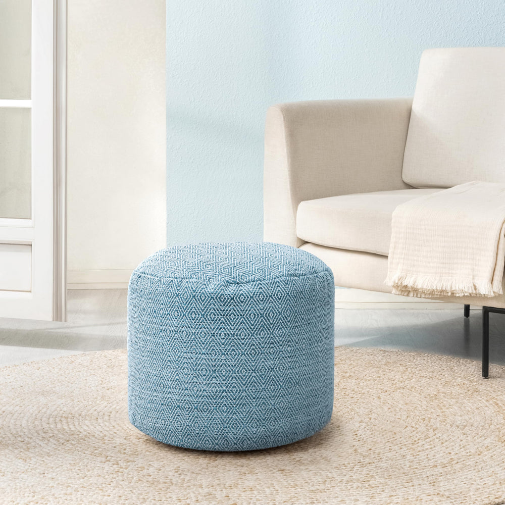 Round Cotton Pouf Ottoman Footrest – Floor Seating for Living Room & Bedroom