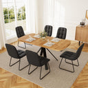 Extendable Dining Table Set for 6 with Upholstered Chairs