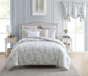 Queen Comforter Set – Cotton Reversible Bedding with Shams & Throw Pillows