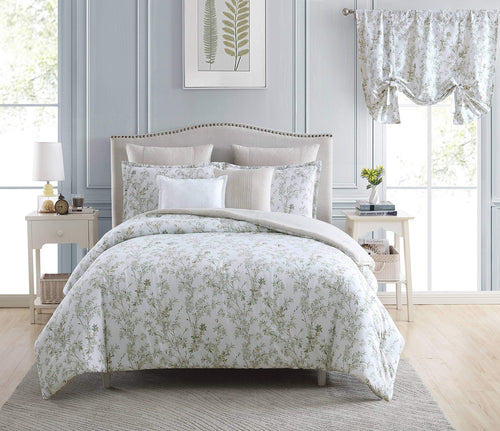 Queen Comforter Set – Cotton Reversible Bedding with Shams & Throw Pillows