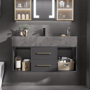 Floating Bathroom Vanity with Sintered Stone Countertop & Undermount Sink
