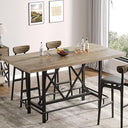 63-Inch Counter Height Bar Table with Metal Footrest