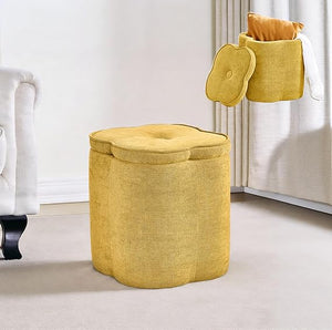 Floral Storage Ottoman Pouf – 19.5" Round, Holds 300 lbs