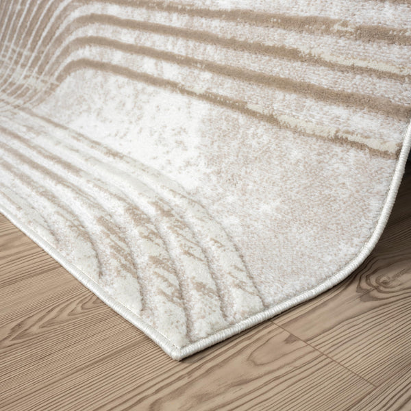 Cream Area Rug – Mid-Century Modern Arch Pattern