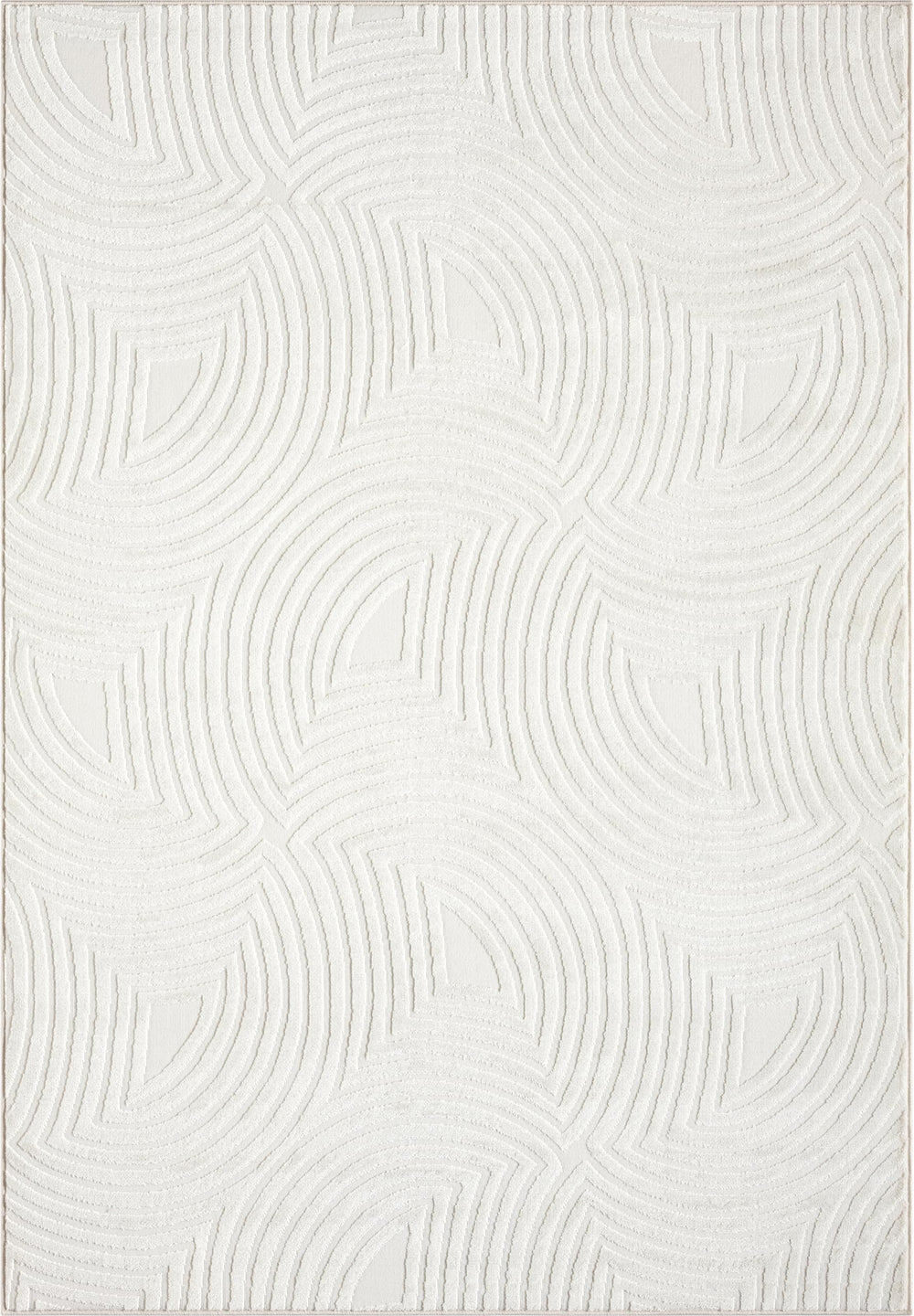 Neutral Cream Area Rug – Half-Moon Design