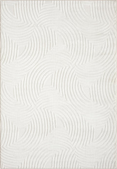 Neutral Cream Area Rug – Half-Moon Design