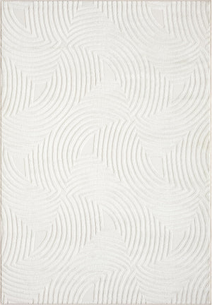 Neutral Cream Area Rug – Half-Moon Design