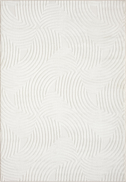 Neutral Cream Area Rug – Half-Moon Design