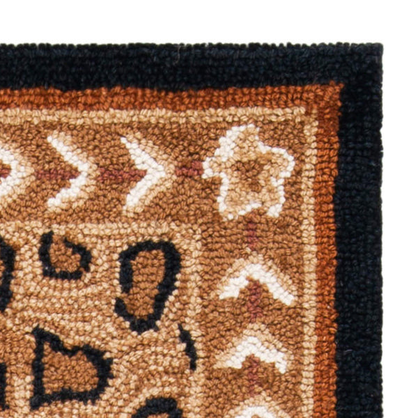 Hand-Hooked Wool Area Rug – Leopard Pattern, 6' x 9'