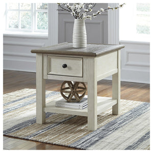 Farmhouse End Table with Drawer and Lower Shelf