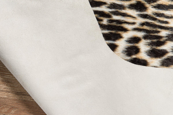 Faux Animal Hide Area Rug – Cheetah Print, Round 7'10"