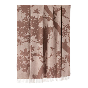 Botanical Wool Cashmere Throw Blanket — Brown, 60"W x 70"L