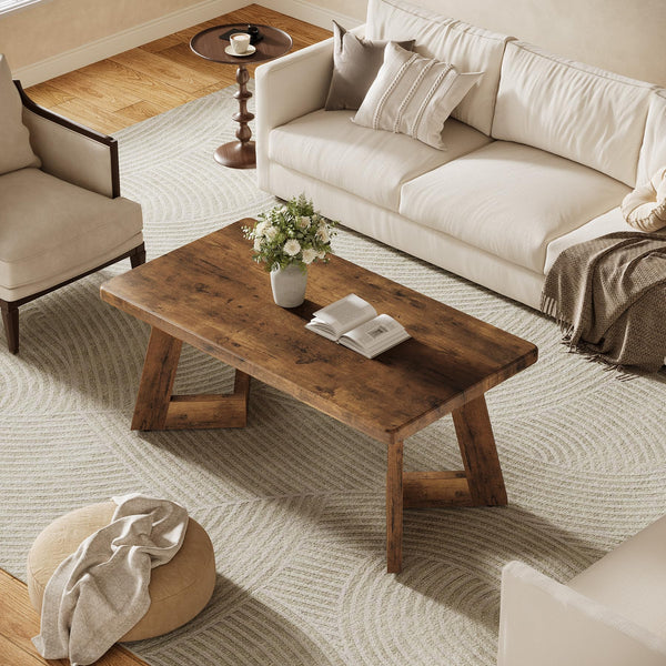 Farmhouse Coffee Table with V-Shaped Legs
