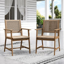 9-Piece Outdoor Dining Set – Rattan Chairs & Acacia Wood Table