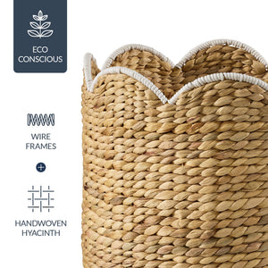 Water Hyacinth Nesting Storage Baskets Set of 3