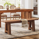 Solid Wood Dining Bench 55" – Set of 2