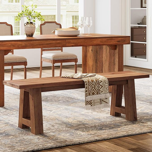 Solid Wood Dining Bench 55" – Set of 2