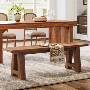 Solid Wood Dining Bench 55" – Set of 2
